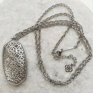 Kendra Scott Rae Silver Filigree Pendant Necklace